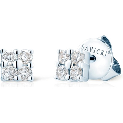 SAVICKI Обеци Savicki: бяло злато. диаманти