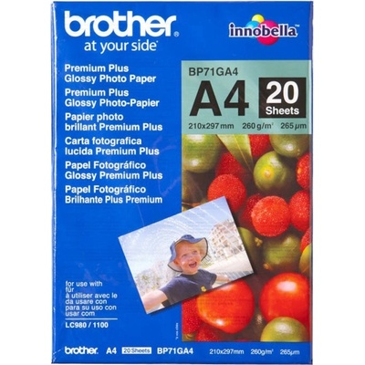 Brother Фотохартия BROTHER, 260g/m2, A4 20 листа, бяла (BP71GA4)