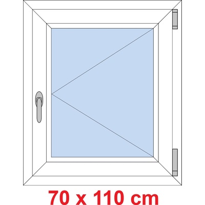 Soft Plastové okno 700 x 1100 mm, otevíravé, Zlatý dub