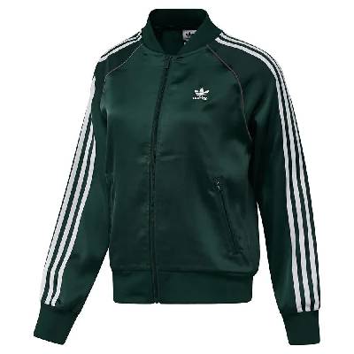 Блуза Adidas Originals SST Adicolor Satin full zip sweatshirt - Green (Aurora Ivy / Black)