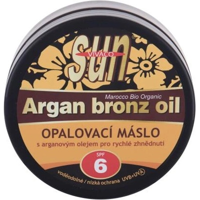 Vivaco Sun Argan Bronz Oil Tanning Butter SPF6 водоустойчиво слънцезащитно арганово масло за бърз тен 200 ml