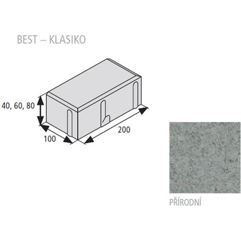 Best Klasiko 4 x 10 x 20 cm přírodní beton 1 m²