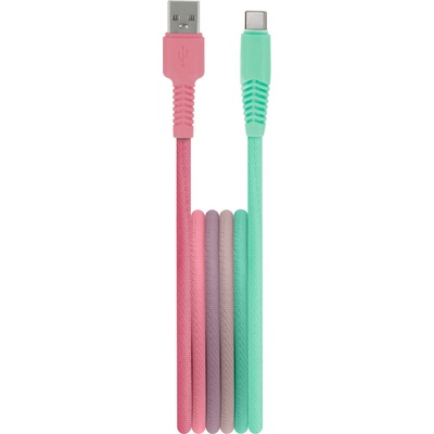 Setty KGA-C-1.5320 USB - USB-C 1,5m tyrkysově-růžový