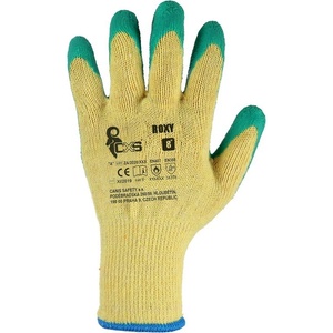 CANIS SAFETY a. s Cxs roxy / Текстилни ръкавици, потопени в латекс - жълто/зелено 10 (342000115710)