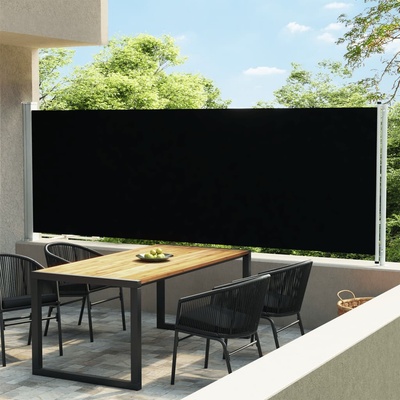 vidaXL Zatahovací boční markýza / zástěna 600 x 160 cm černá