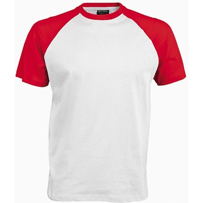 Kariban base ball k330 / Мъжка тениска - бяла/червена xxxl (20k33090313)