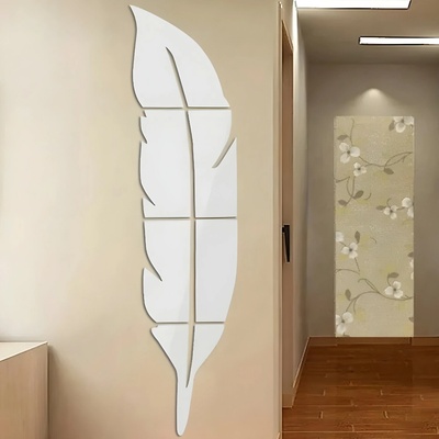 HARAHU Zrkadlové samolepky na stenu Feather 18x73 cm