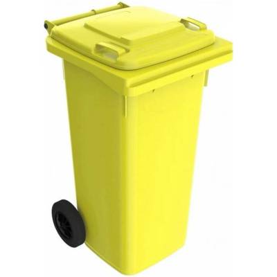 HTI Plastová popelnice 120 l, žlutá