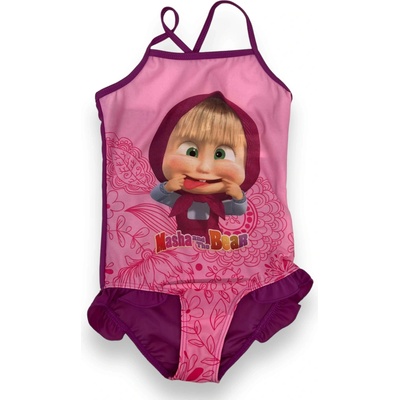 Masha and the Bear Dievčenské fialové plavky Máša Fialová