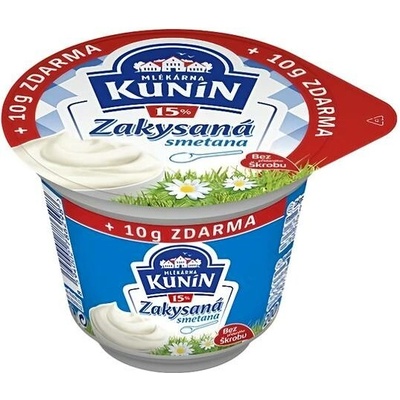 Mlékárna Kunín Zakysaná smetana krémovitá 10g zdarma 190g – Zboží Dáma