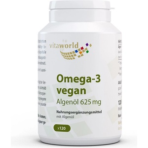 vitaworld Мозъчна и сърдечна функция - Омега-3 (от водорасли) - веган, 625 mg х 120 капсули (14360630 VW)