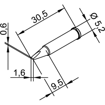 Ersa 102 CD LF 16 pájecí hrot dlátový, rovný Velikost hrotů 1.6 mm Obsah 1 ks
