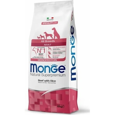 Monge Natural Superpremium All Breeds Adult monoprotein hovězí & rýže 12 kg