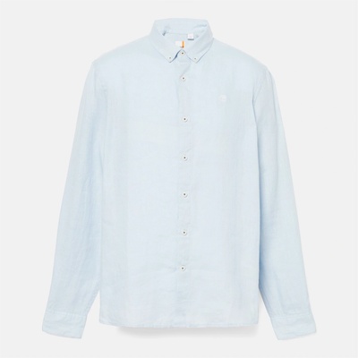 Timberland Риза Timberland Men's Mill Brook Linen Leaf Green Long-Sleeve Plain Shirt - Skyway