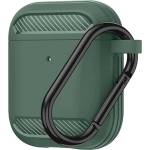 Techsuit Калъф за AirPods 1 / AirPods 2 - Carbon Silicone - Green