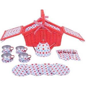 Bigjigs Toys - Детски сервиз за чай с кошница - detence