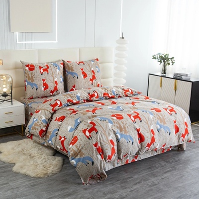 Textilomanie Obliečky z mikrovlákna RED FOX hnedé 70x90 140x220