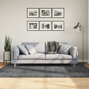 vidaXL Килим OVIEDO с къс косъм, антрацит, 140x200 см (375469)