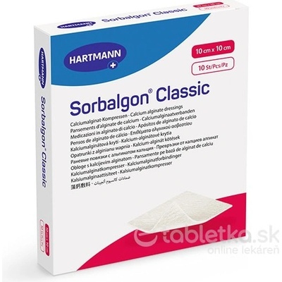 Sorbalgon Classic krytie kalciumalginátové, 5 x 5 cm, 1 x 10 ks