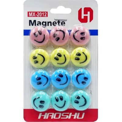 PKstar magnety smajlík barevné 12 ks pastelové