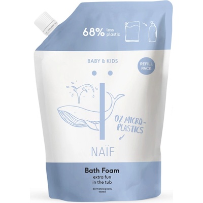 NAIF Relaxačná pena do kúpeľa prírodná náhradná náplň 500 ml