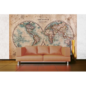 DIMEX ART s. r. o Самозалепваща се флизелинова фототапета земни полукълба 375 x 250 см