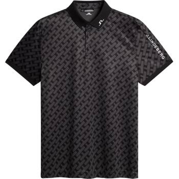 J Lindeberg Golf J. Lg Tech Print Polo Sn52 - Tonal Black