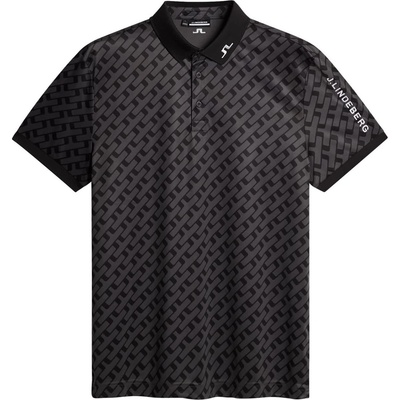 J Lindeberg Golf J. Lg Tech Print Polo Sn52 - Tonal Black