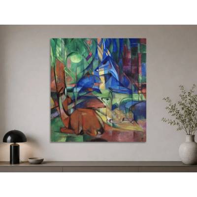 Srnky v lese II - Franz Marc Varianta: 60x65 cm - Obraz na desce