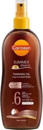 Carroten Олио за тен , Carroten Summer Dreams Tanning Oil Deep Tan SPF6 200ml