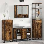 vidaXL Шкаф за баня Димящ дъб 40 x 30 x 180 см Инженерна дървесина (886494)