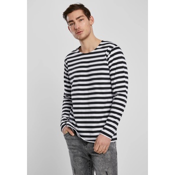 Urban Classics Мъжка блуза в черно и бяло Urban Classics Regular Stripe LS UB-TB3801-01248 - Черен, размер M