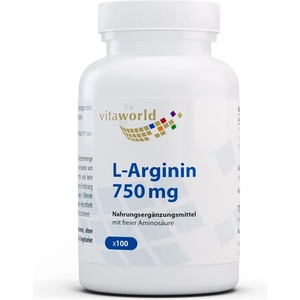 vitaworld Поддържа мускулите - Л-Аргинин, 750 mg х 100 капсули (05378217 VW)