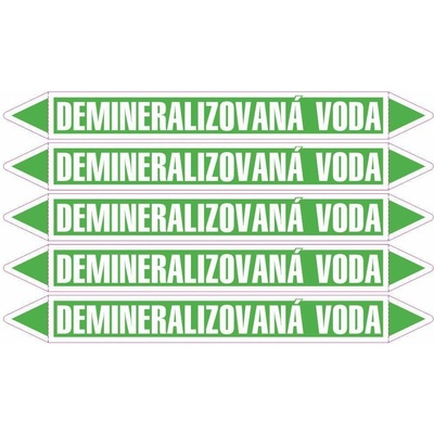 Grafiko | Demineralizovaná voda - dle ČSN 13 0072 - Materiál fólie s ochrannou laminací, Rozměr aršík 5ks šipka 400x52mm