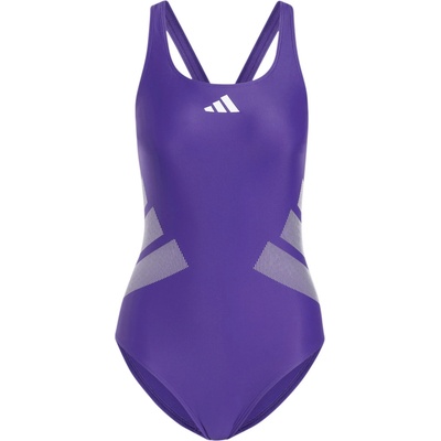 Adidas Дамски бански костюм adidas Women's 3 Bar Logo C-Back Suit Swimsuit - Collegiate Purple / White - размер 46 (EU) (150-6696-0416)