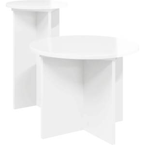 vidaXL Комплект помощни маси 2 бр. Бял гланц Ø 45 x 35 cm (8001032)