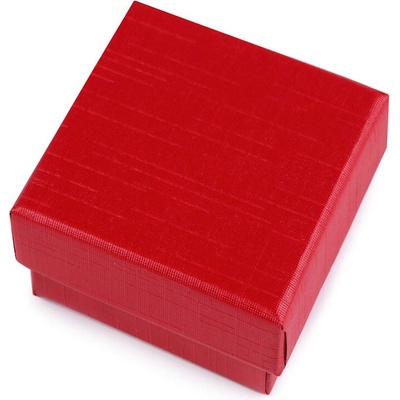 Krabička na šperky 5,5x5,5 cm červená 2 ks