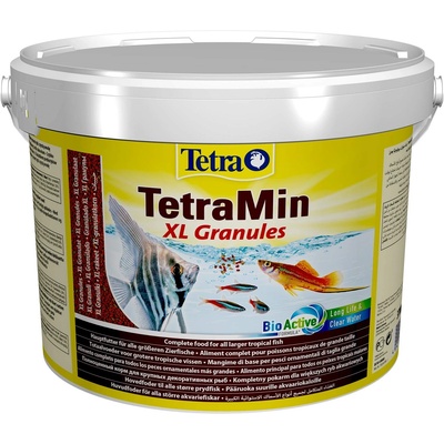 Tetra TetraMin XL Granules - slowly sinking fish food for larger ornamental fish in the middle water layer of the aquarium, 10 L bucket - 201378