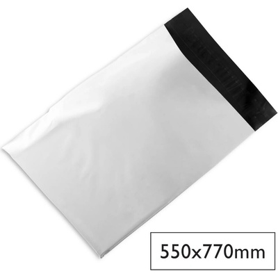 Plastové kurierske obálky na zásielky Q-Connect 550 x 770 mm biele 100ks