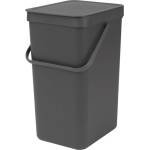 Brabantia Кош за разделно събиране на боклук Brabantia Sort&Go 648978, 16 л, Дръжка, Възможност за стенен монтаж, Тъмносив (648978)