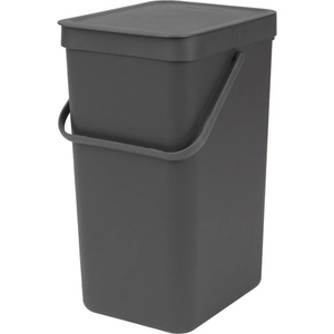 Brabantia Кош за разделно събиране на боклук Brabantia Sort&Go 648978, 16 л, Дръжка, Възможност за стенен монтаж, Тъмносив (648978)