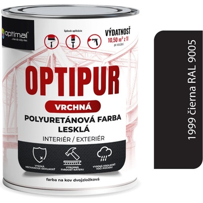 Optimal U2081 OPTIPUR Vrchná polyuretánová farba lesklá 1999 0,7l RAL 9005