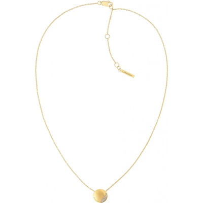 Calvin Klein Slušivý pozlacený s krystaly minimal 35000144