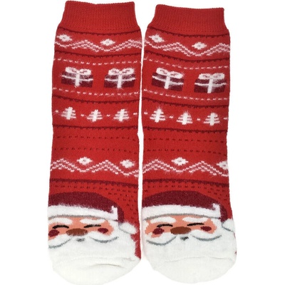 SantaGift Detské vianočné bavlnené ponožky červené