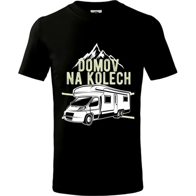 Domov na kolech tričko dětské bavlněné černá