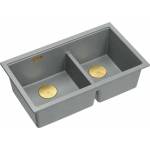 Quadron Вградена композитна мивка Quadron Logan 120, сиво-златна, 76x45 см (HQL7645U5_PVDG1_I) Мивка за вграждане