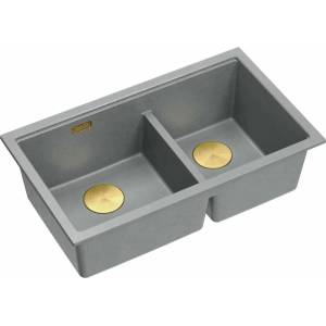 Quadron Вградена композитна мивка Quadron Logan 120, сиво-златна, 76x45 см (HQL7645U5_PVDG1_I) Мивка за вграждане