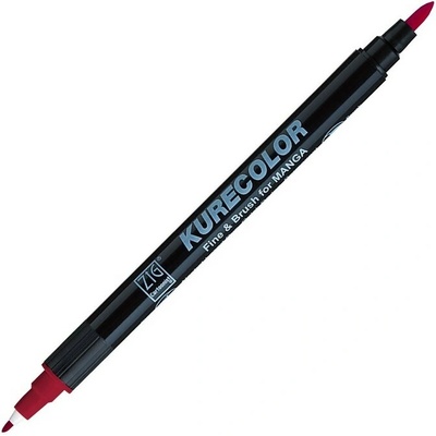 Lihová fixa KURETAKE ZIG Kurecolor Fine & Brush, Wine Red (266)