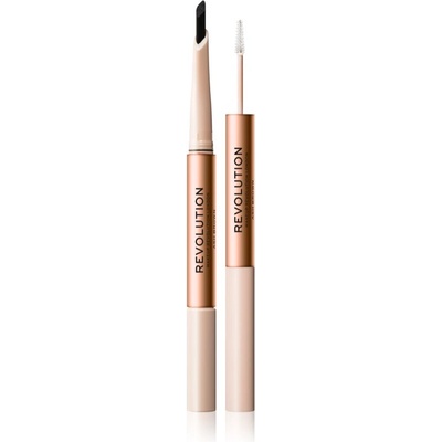 Revolution Fluffy Brow Filter Duo двустранен молив за вежди за фиксиране и оформяне цвят Ash Brown 0.12 гр