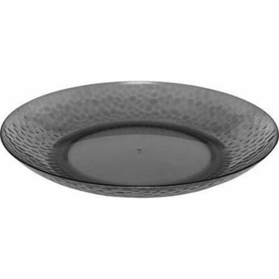 5five simply smart Plastový jídelní talíř Estiva 27 cm kulatý tmavě šedý do zahrady a kuchyně